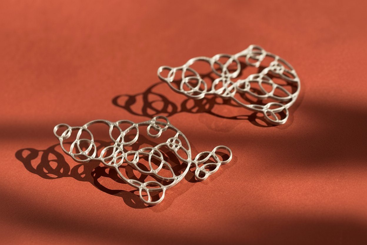 Linear "Bubbles" ear jewelry