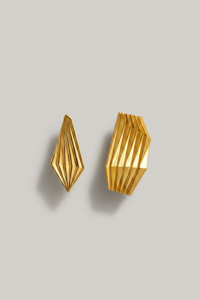 Boucles d'Oreilles "Plissé" XL.