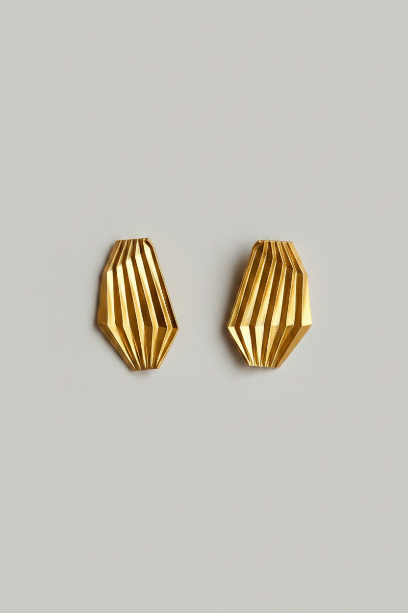 Boucles d'Oreilles "Plissé" XL.