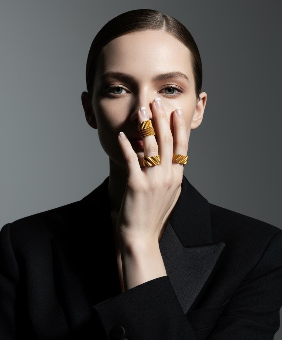 Lot des 3 Bagues "Sentiments" - PLA bioplastic ring - Miette jewelry