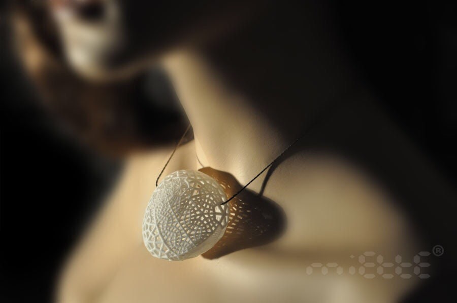 Collier galets Dentelle - handmade PLA bioplastic necklace - Miette jewelry