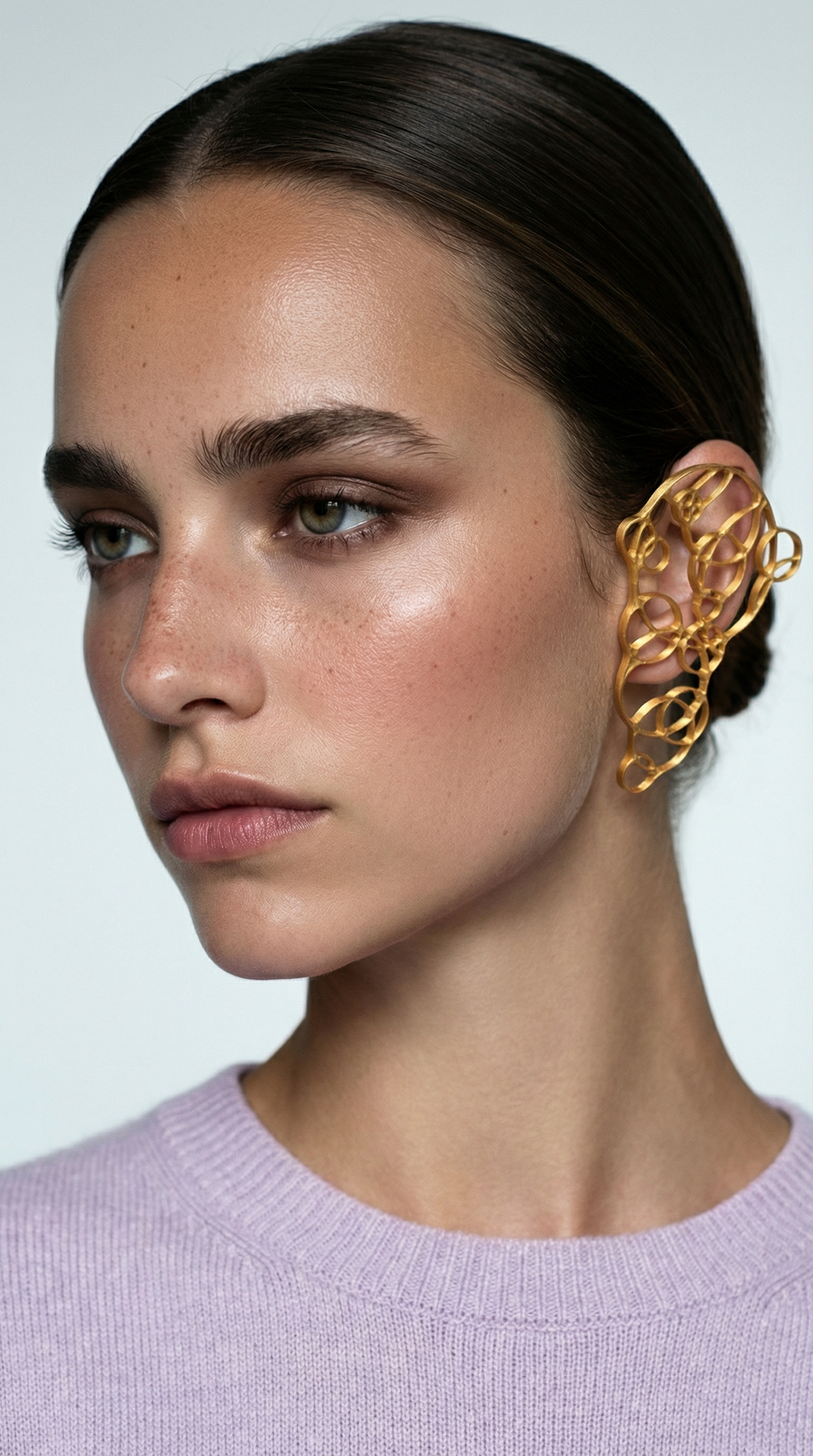 Linear "Bubbles" ear jewelry