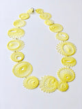 Spiro collier jaune irregulièr - handmade PLA bioplastic necklace - Miette jewelry