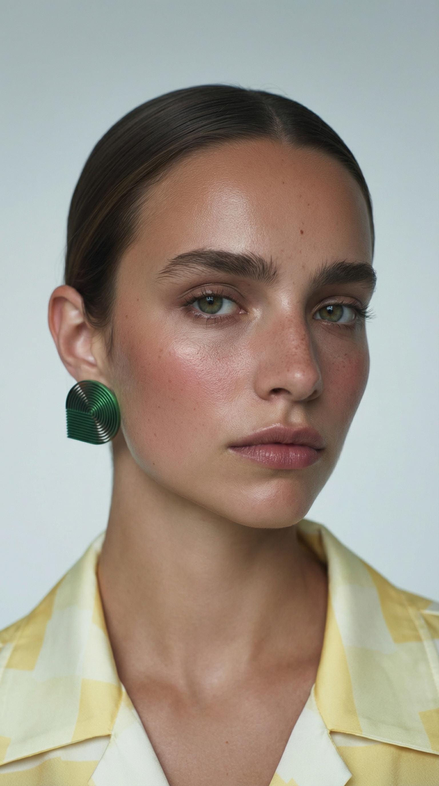 iridescent earings blue-green model