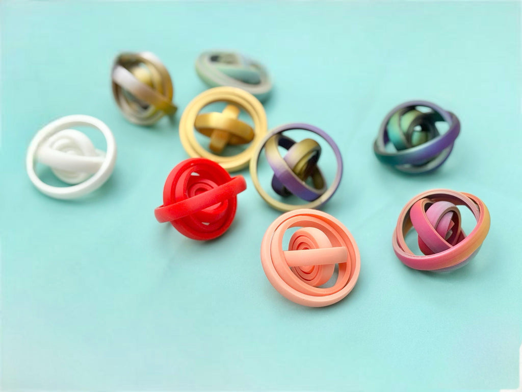 "Orbitals" - handmade PLA bioplastic earrings - Miette jewelry