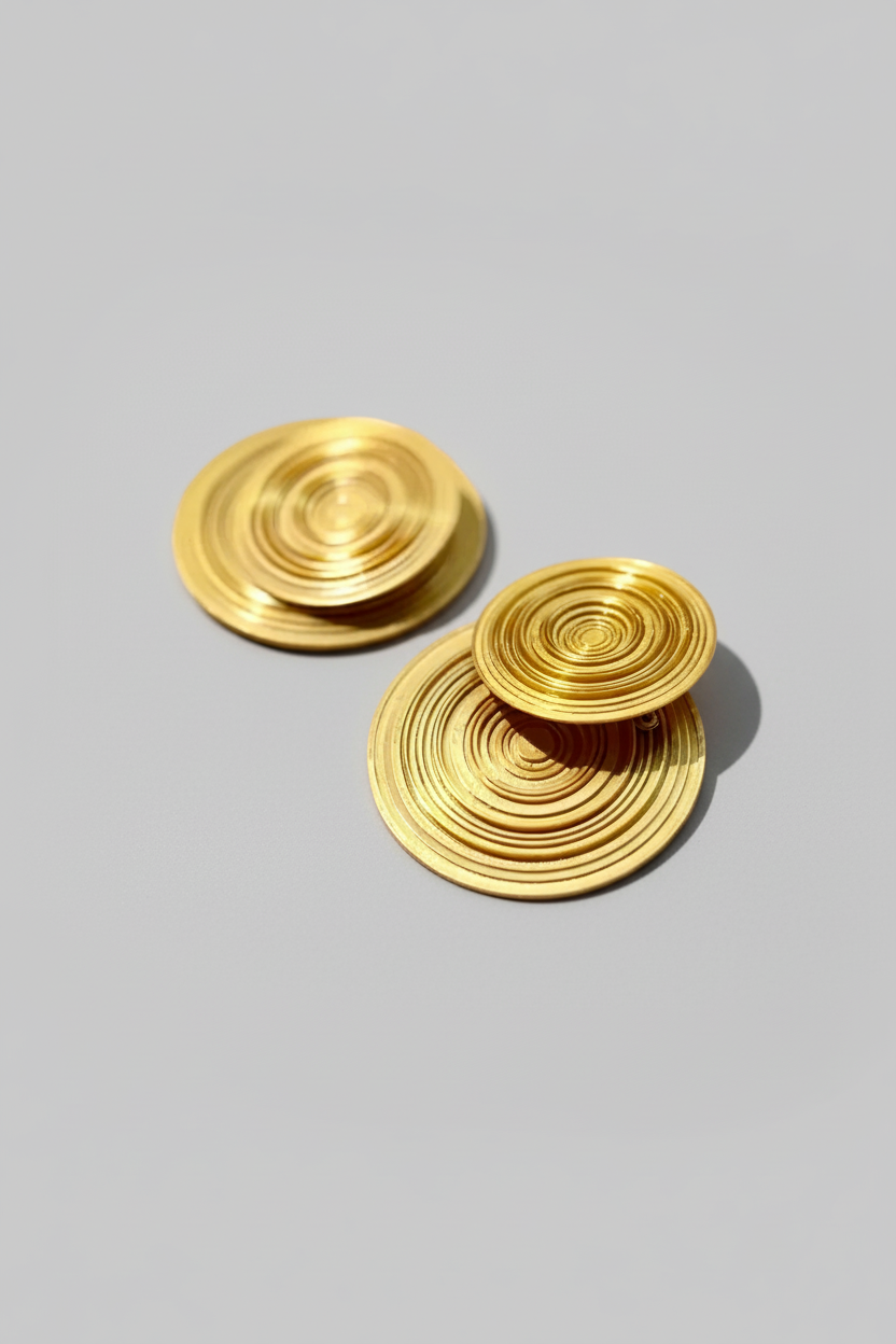 Avant arrière "Disques solaire" - handmade PLA bioplastic earrings - Miette jewelry