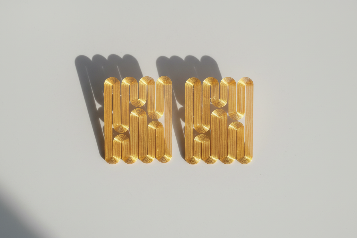 miette earrings NENE linear gold color