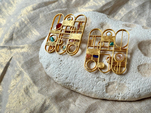 "Art Nouveau" - handmade PLA bioplastic earrings - Miette jewelry