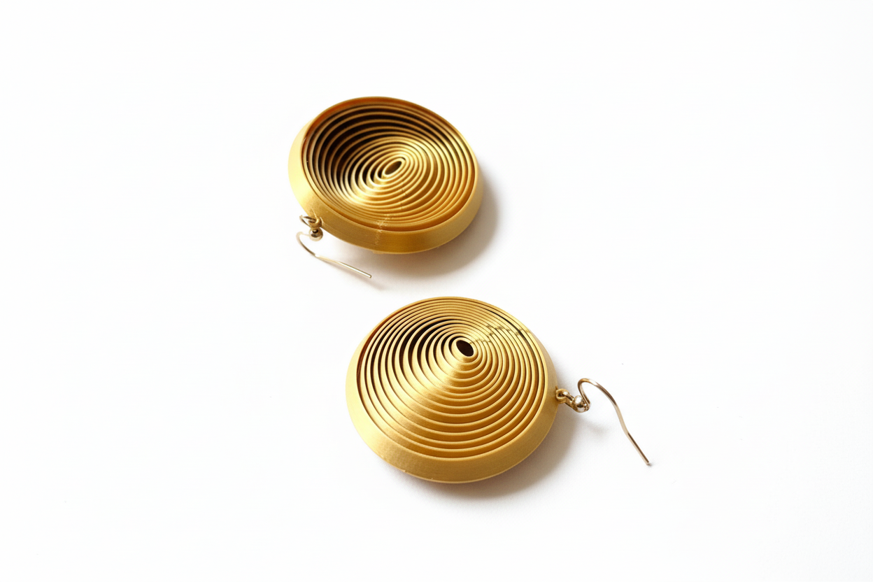 Boucles 'Télescope' art mobile - handmade PLA bioplastic earrings - Miette jewelry