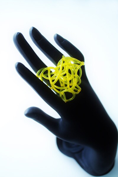 Ensemble de 2 bagues colorées "Métaphore" - PLA bioplastic ring - Miette jewelry