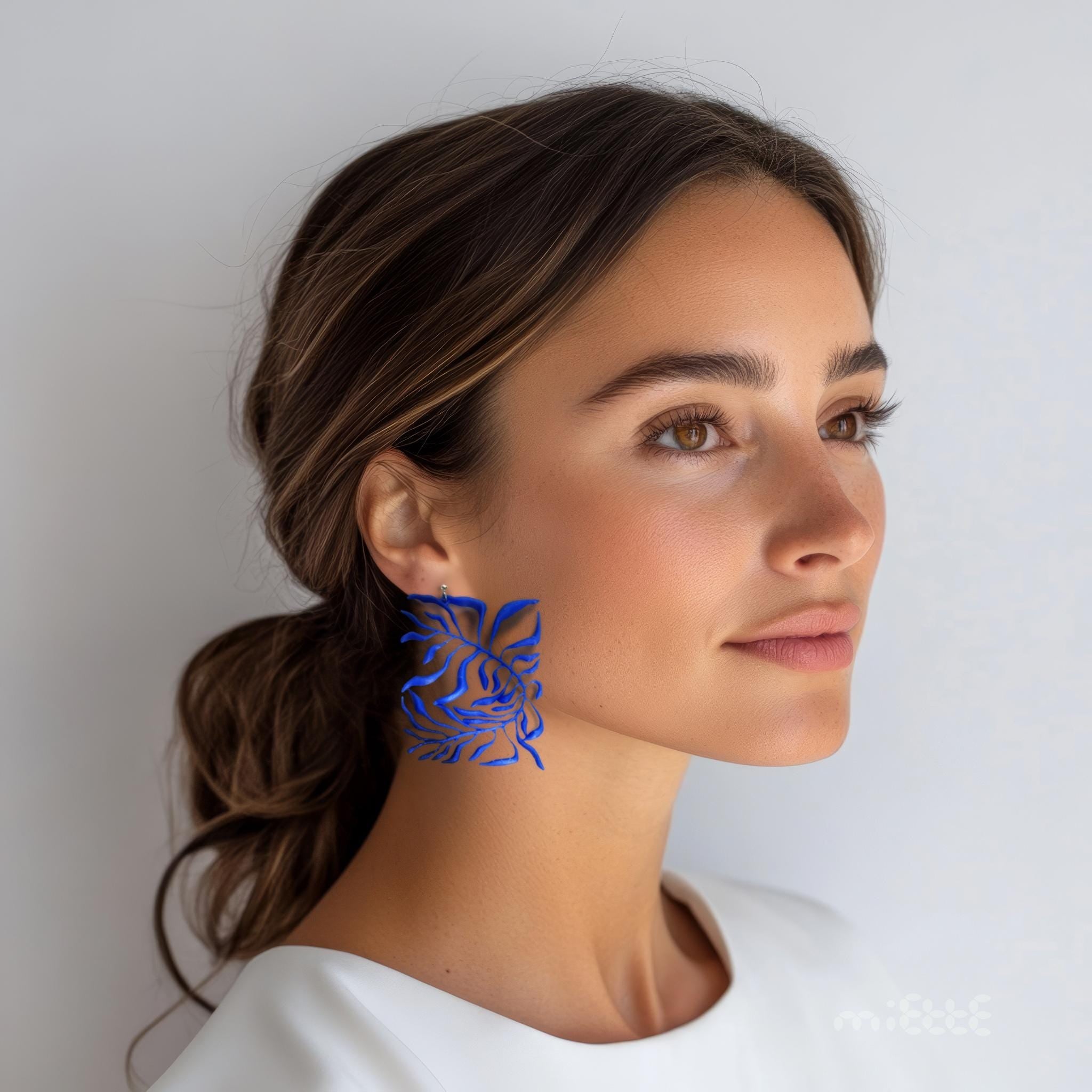 "Les algues" - handmade PLA bioplastic earrings - Miette jewelry