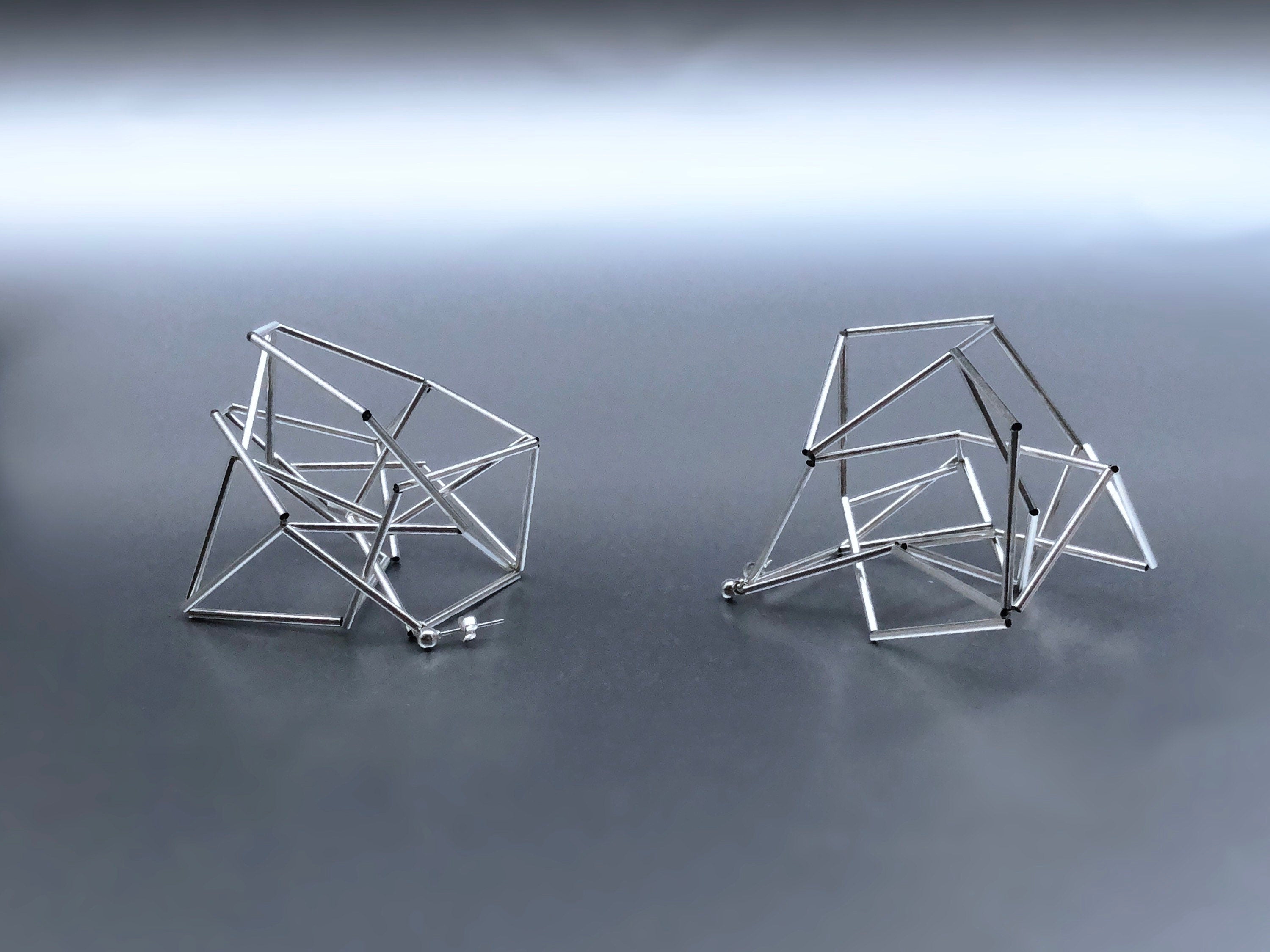 « Fractales » - handmade PLA bioplastic earrings - Miette jewelry