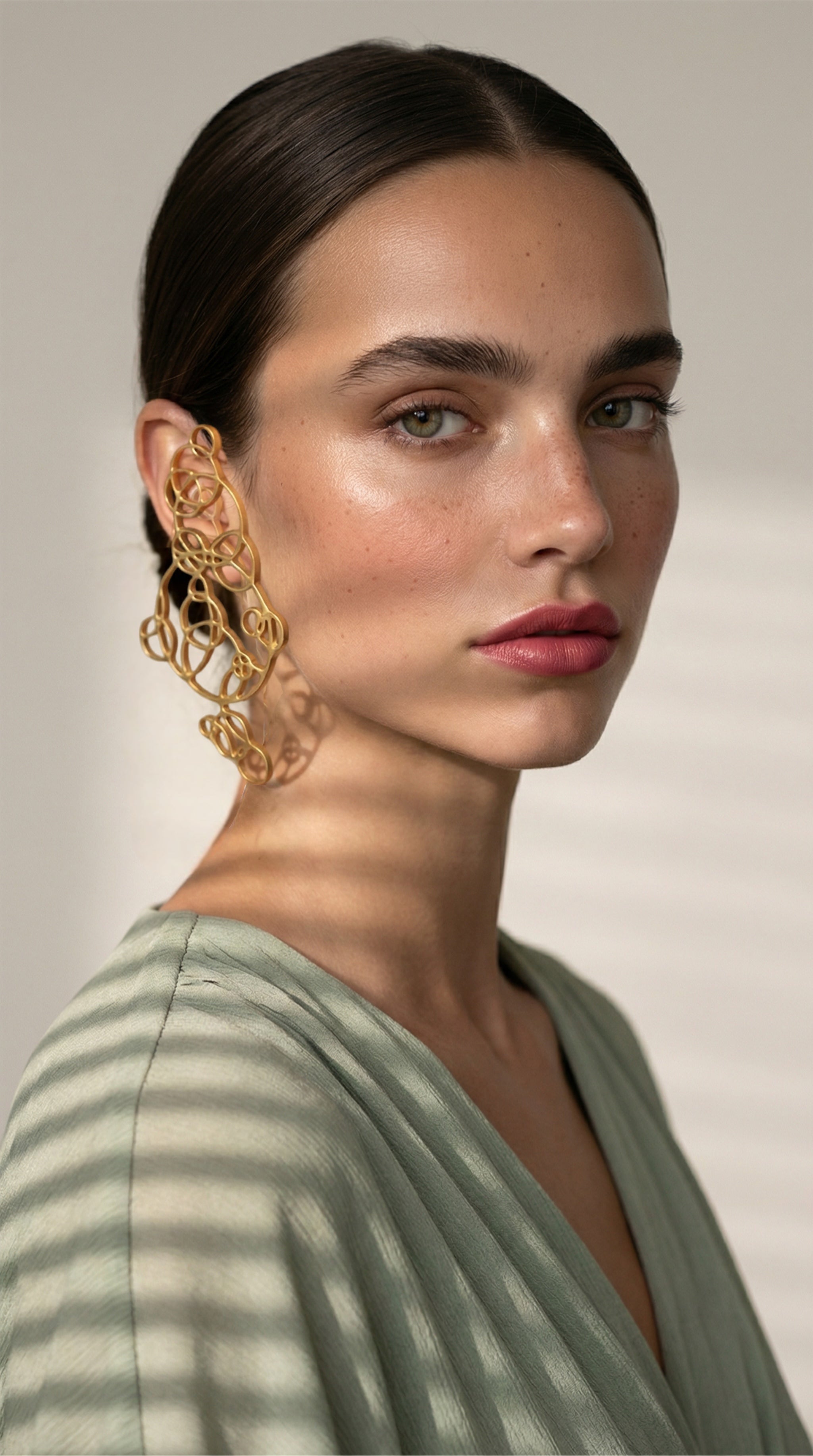 Linear "Bubbles" ear jewelry