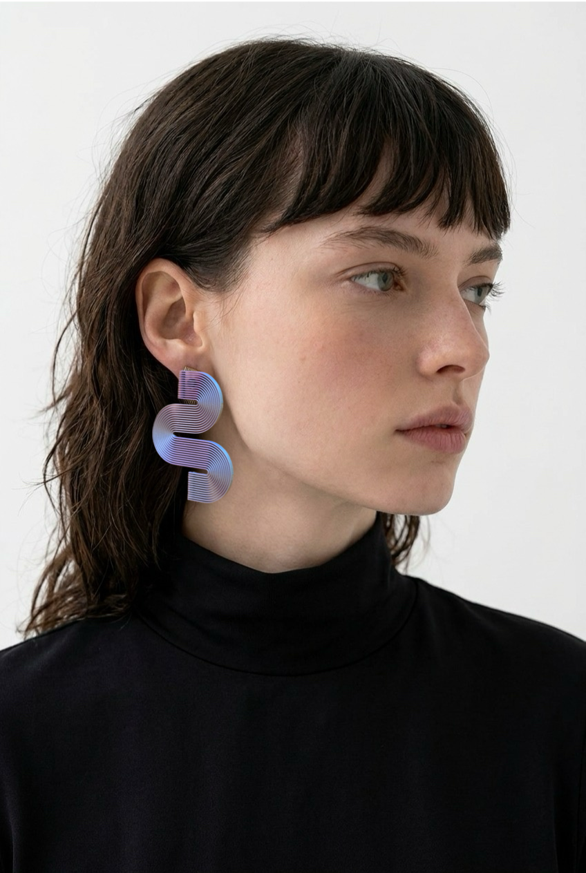 Linéaires "Bauhaus" boucles d’oreilles