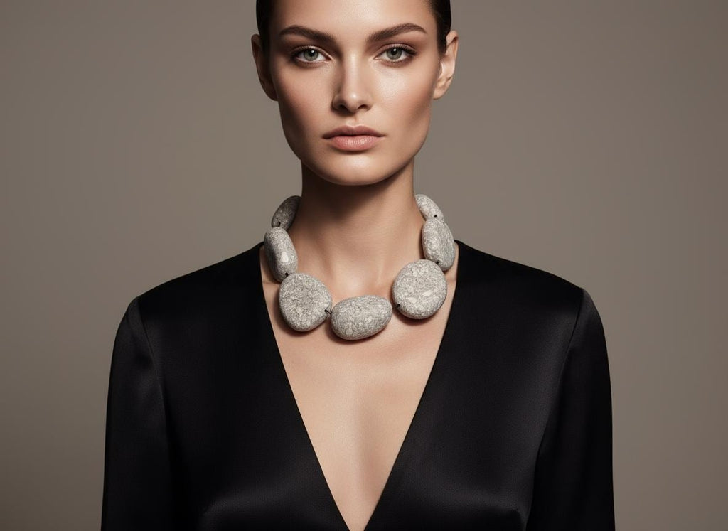 Collier « Les pierres » - handmade PLA bioplastic necklace - Miette jewelry