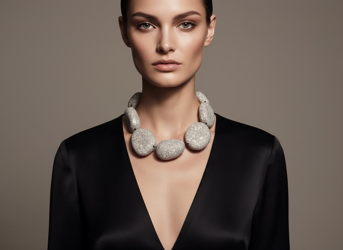 Collier « Les pierres » - handmade PLA bioplastic necklace - Miette jewelry