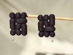 Boucles d'oreilles Brancusi Miette — détail texture impression 3D atelier France