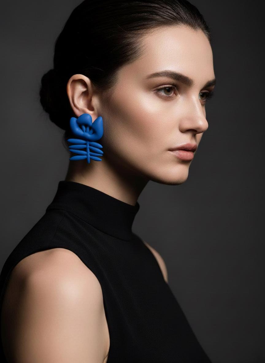 Les boucles Matisse Fleur bleues