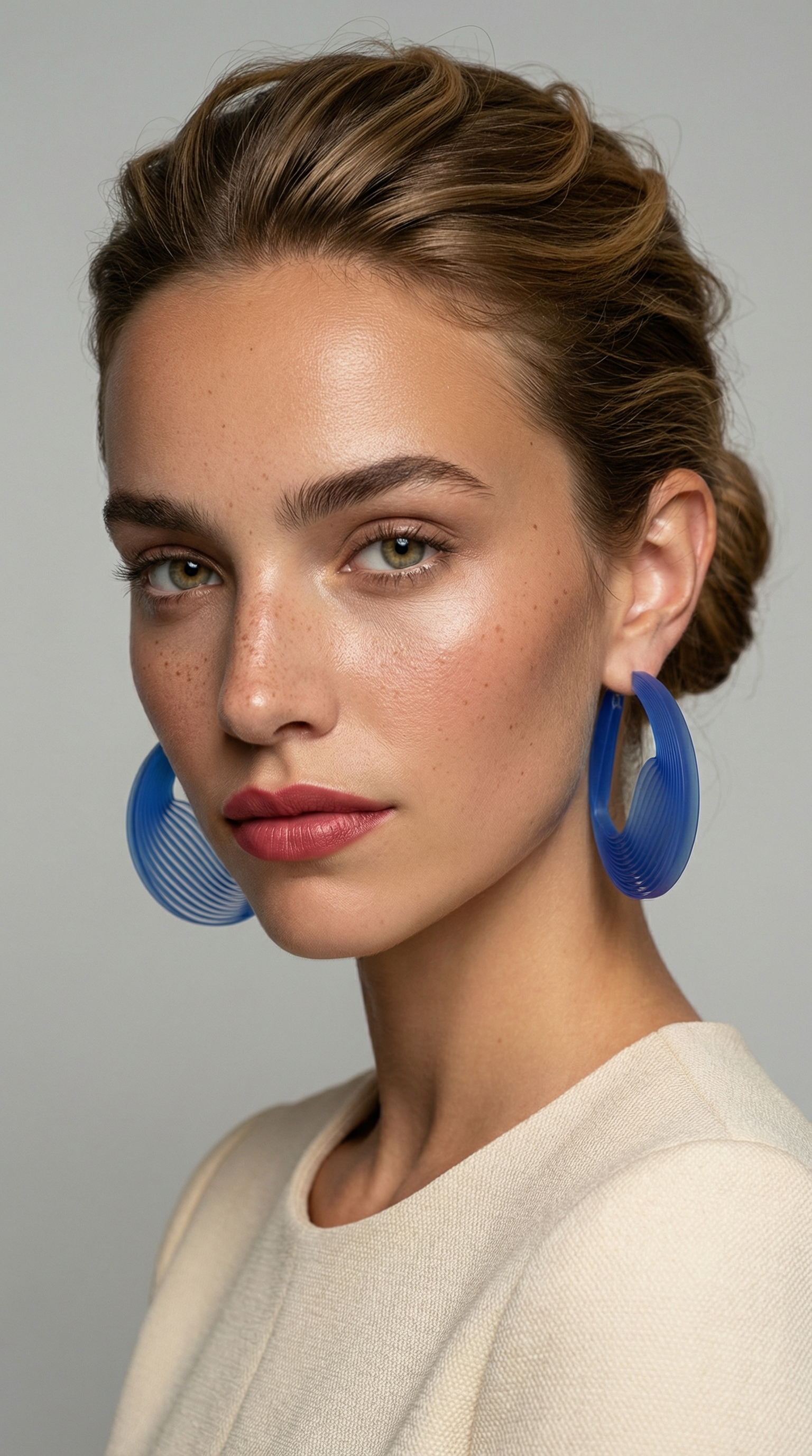 Boucles d'oreilles créoles ultra-légères en bioplastique doré