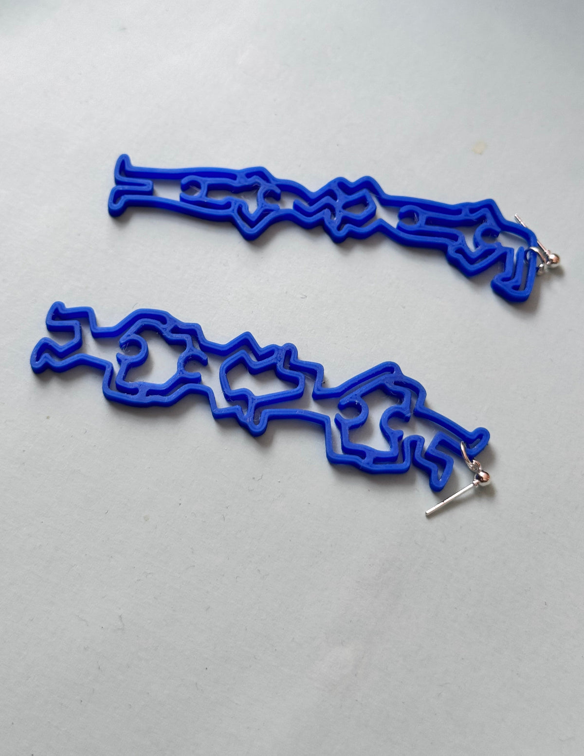 Very light ecological earrings by Miette blue color