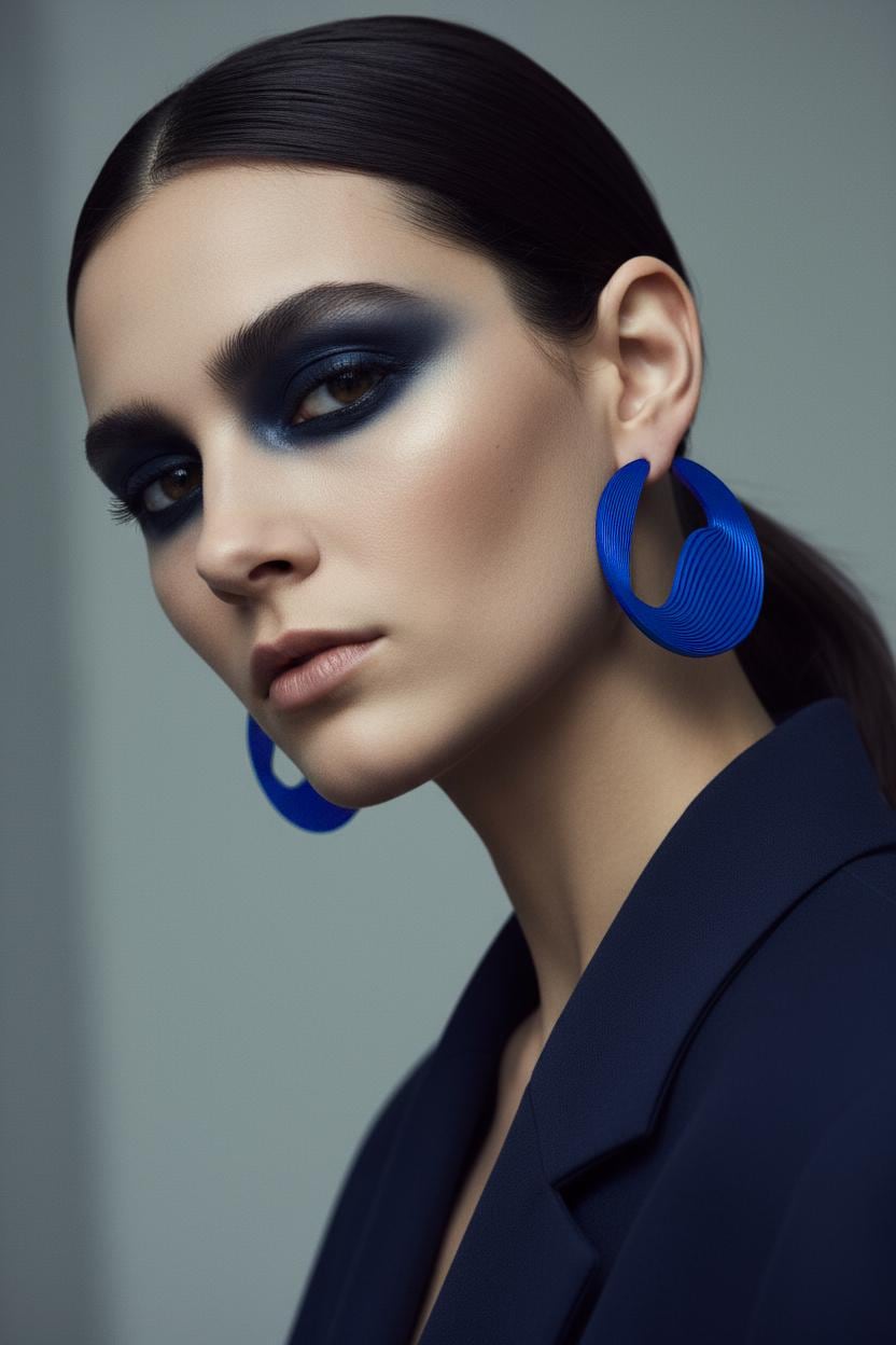 Boucles d'oreilles écologiques finition bleu Yves Klein