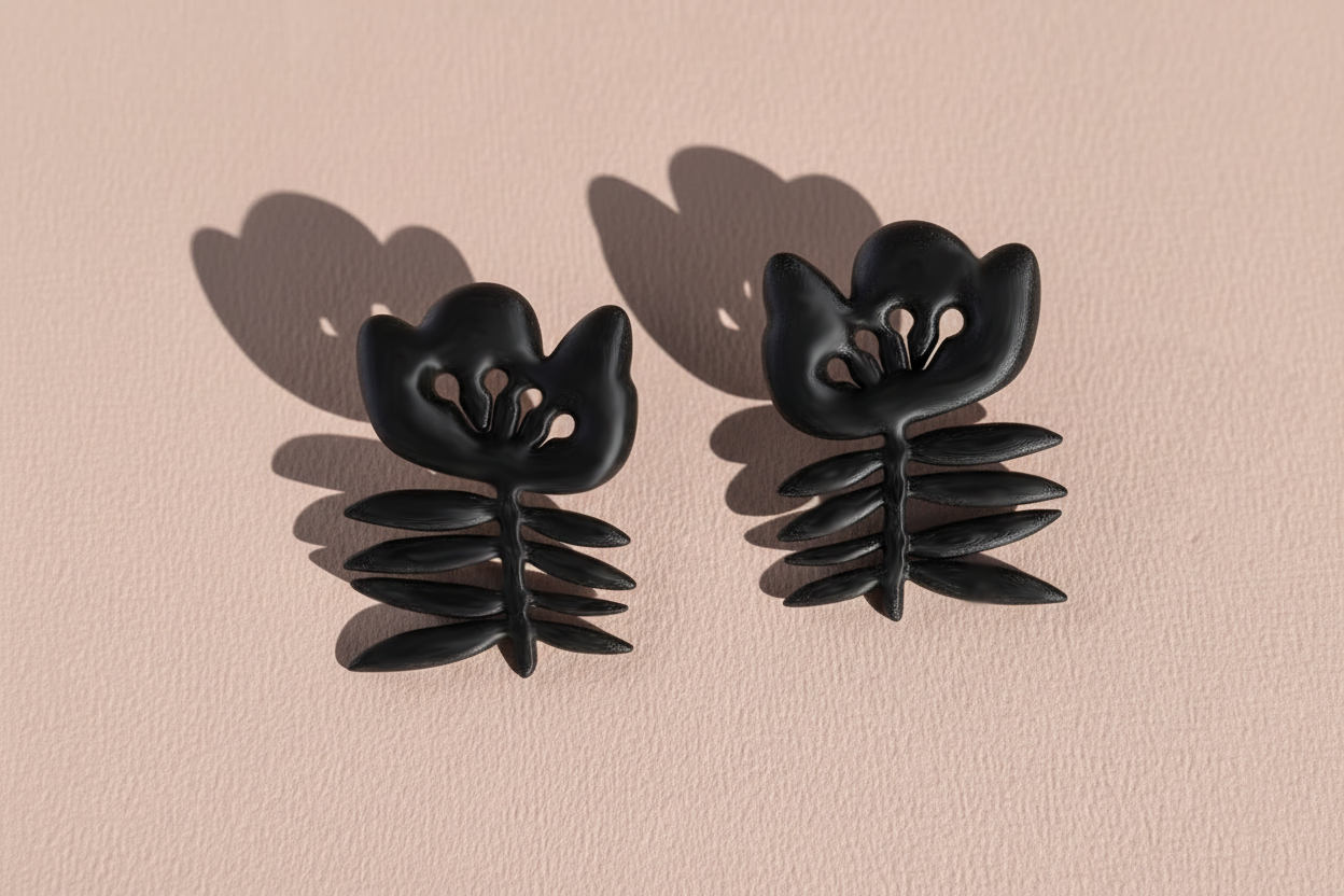 Les boucles Matisse Fleur noires