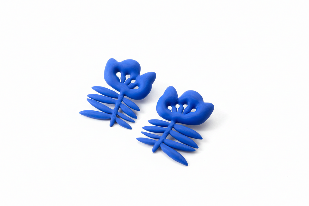 "Fleur" Boucles série Matisse - handmade PLA bioplastic earrings - Miette jewelry