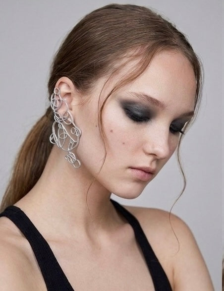 Bijoux d'oreille linéaires  "Bubbles"