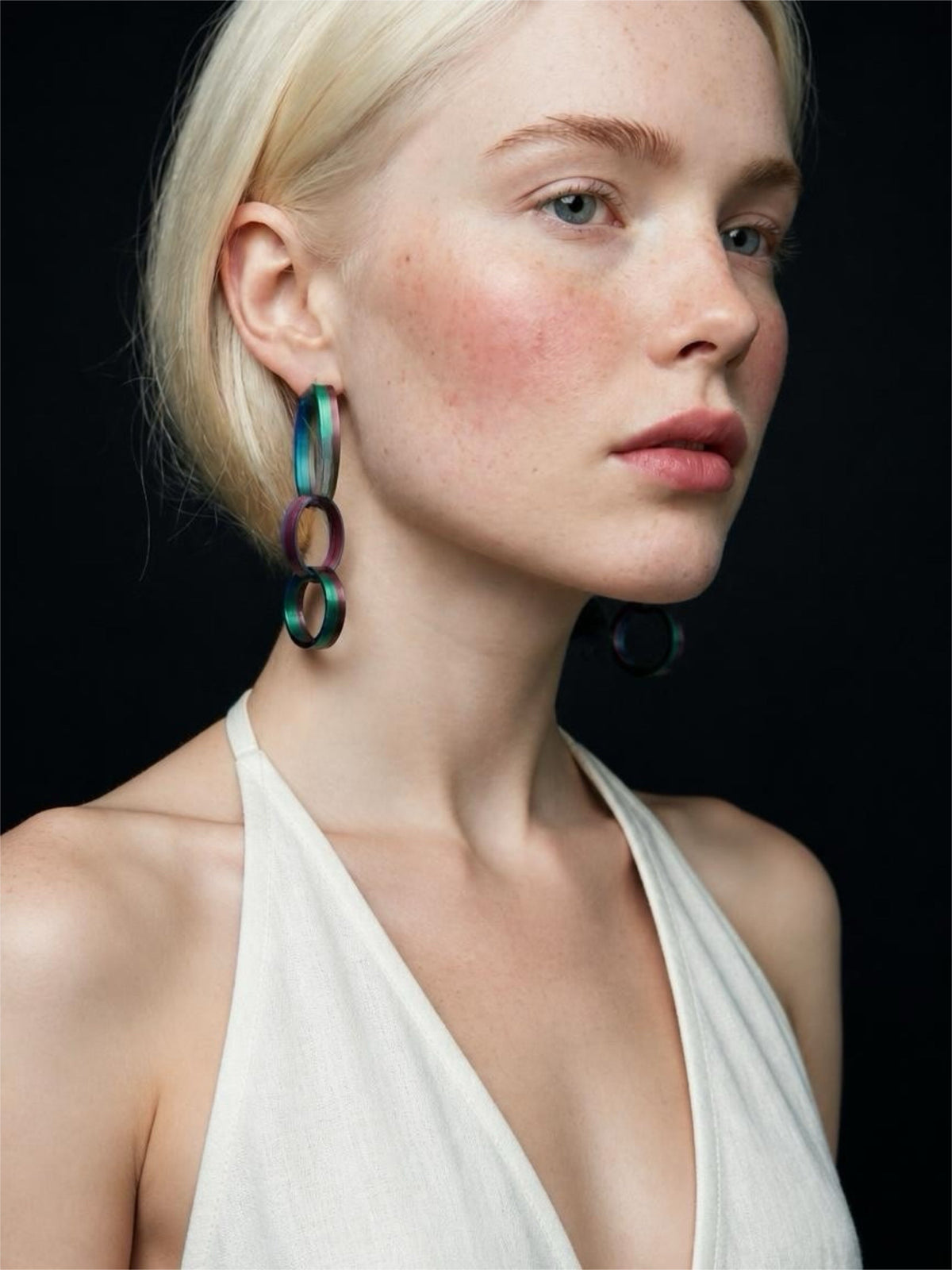 Inox earrings Chain by Miette very light-weight in bioplastics