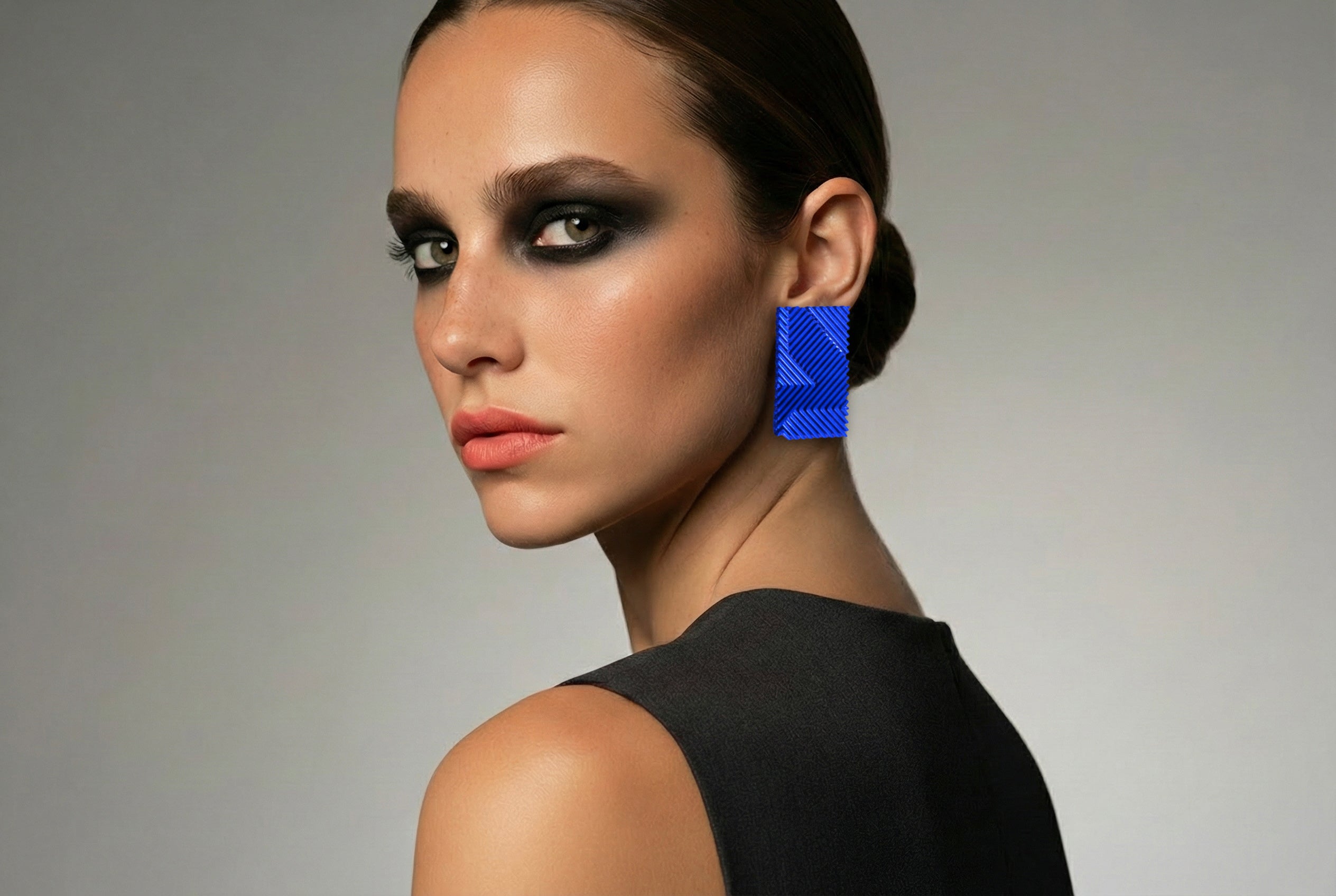 Boucles optiques "Lignes de Yvaral » - handmade PLA bioplastic earrings - Miette jewelry