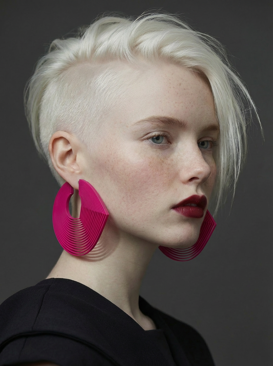 Large hoop earrings pink light easy