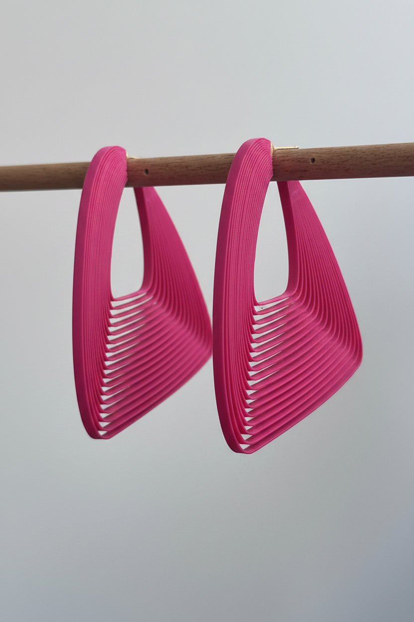 Miette boucles d’oreilles unique design fushia 