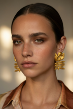 Les boucles dorées Fleur sur un modele