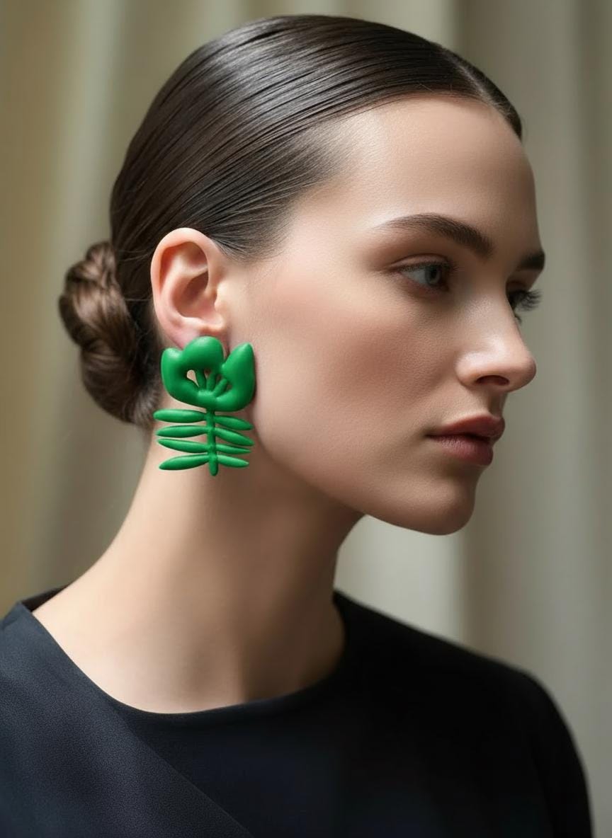 Les boucles vert petit pois Fleur