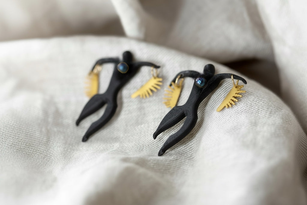 Matisse « Icare" - handmade PLA bioplastic earrings - Miette jewelry