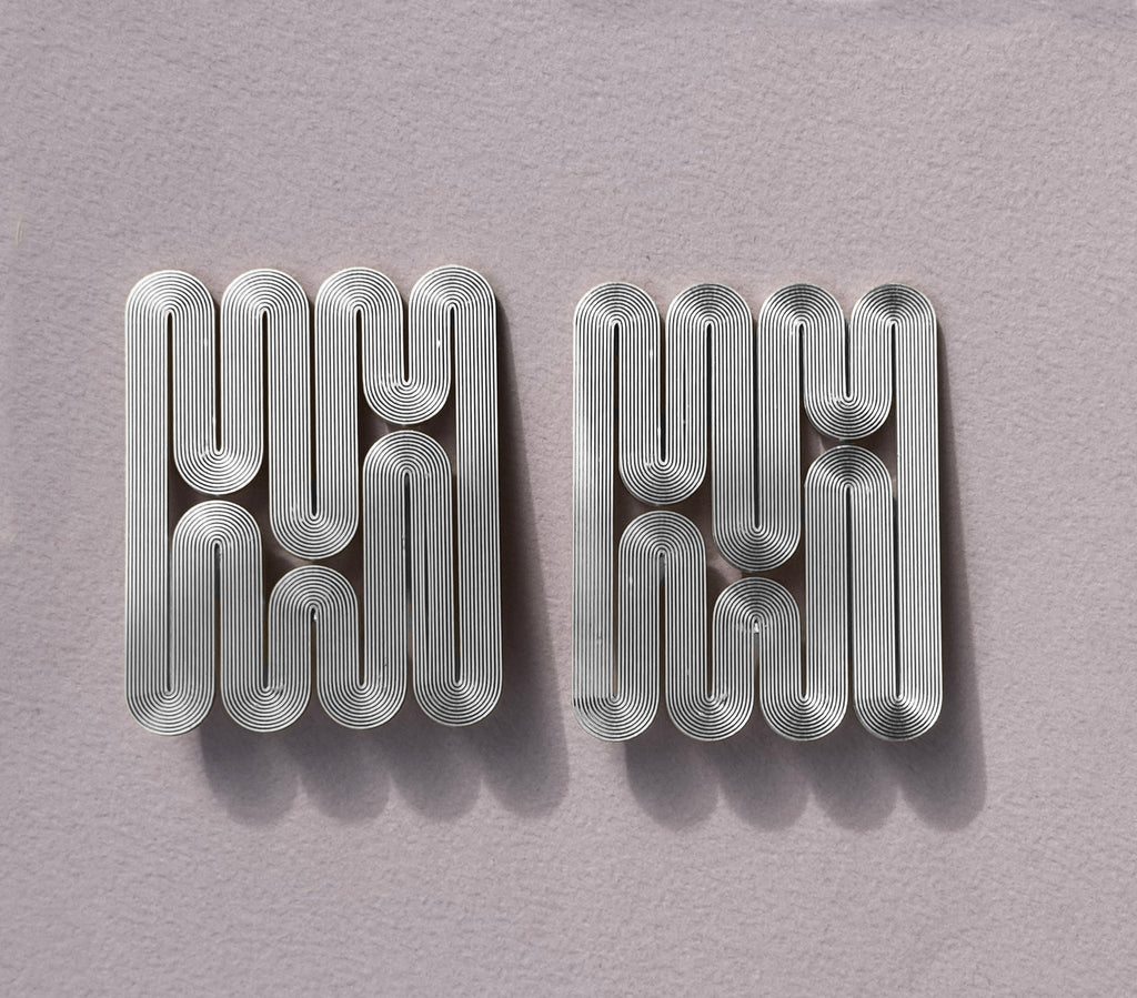 miette earrings NENE linear silver light weight