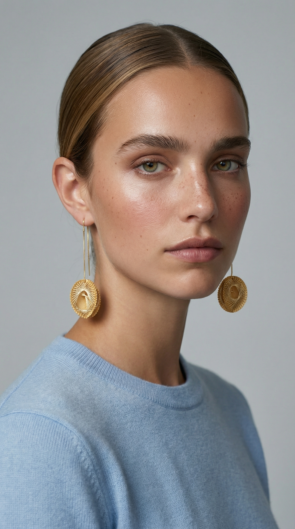 Spirograph Naim Gabo thread earrings  - sustainable bioplastic jewelry - Miette