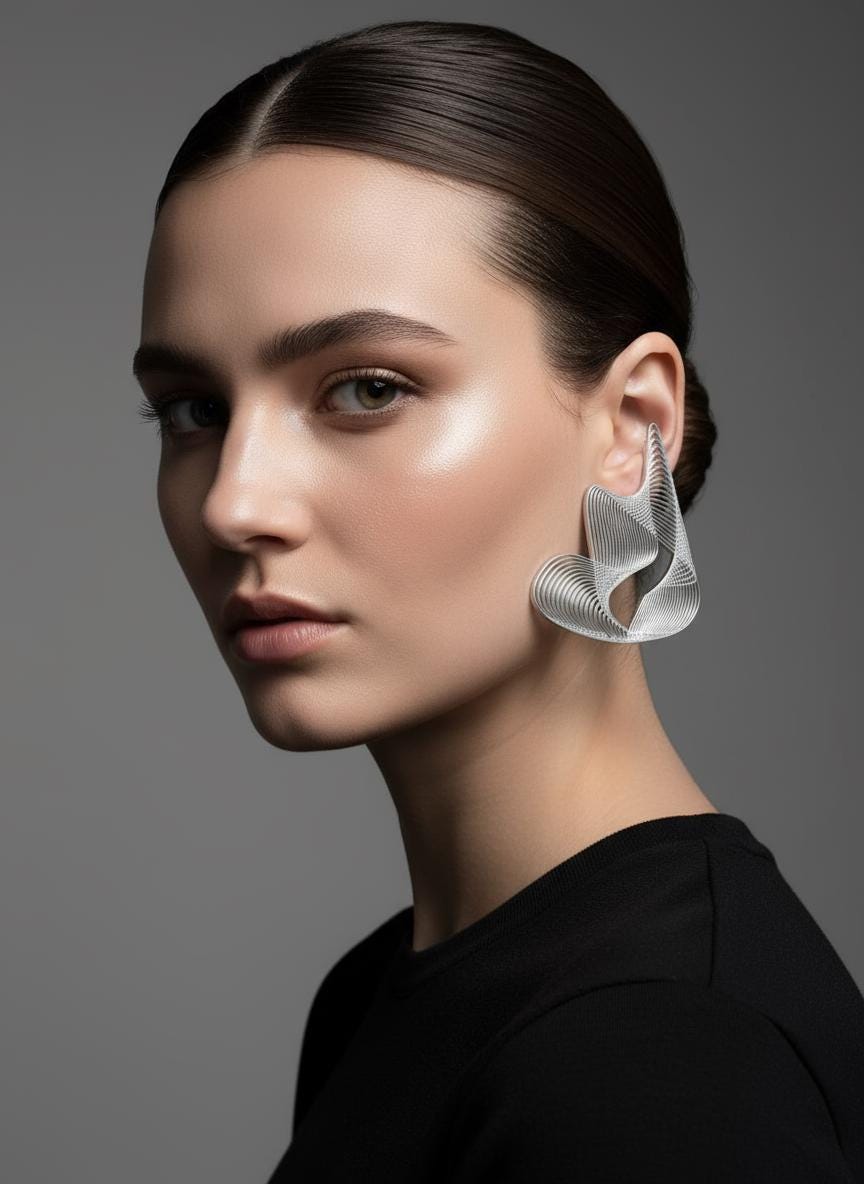 Ear jewelry miette big size art inspired silver color