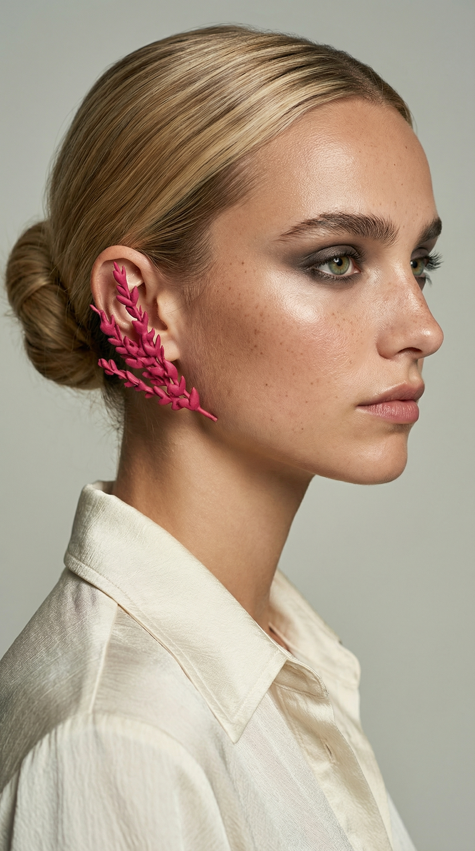 laurier rose fuchsia boucles d oreilles design unique par miette
