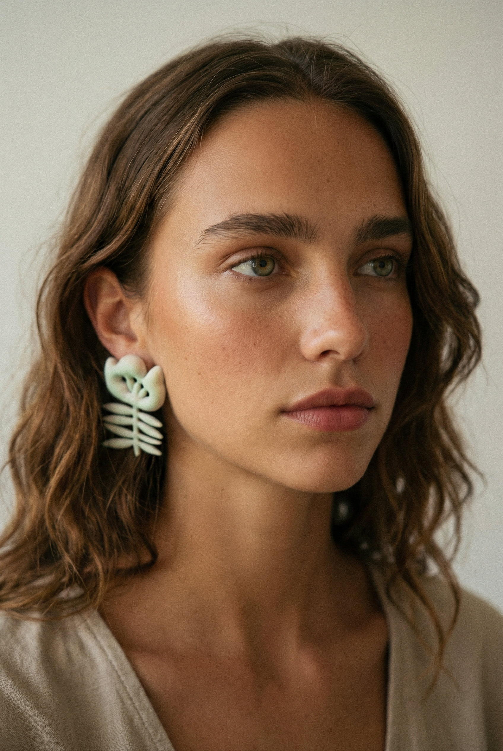 Les boucles vert pistache Fleur