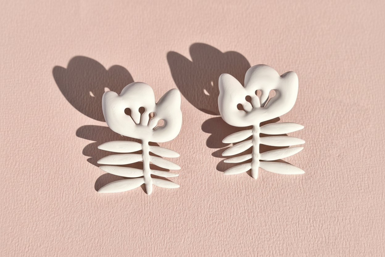 Les boucles Matisse Fleur blanches