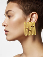 miette earrings NENE linear gold color light weight