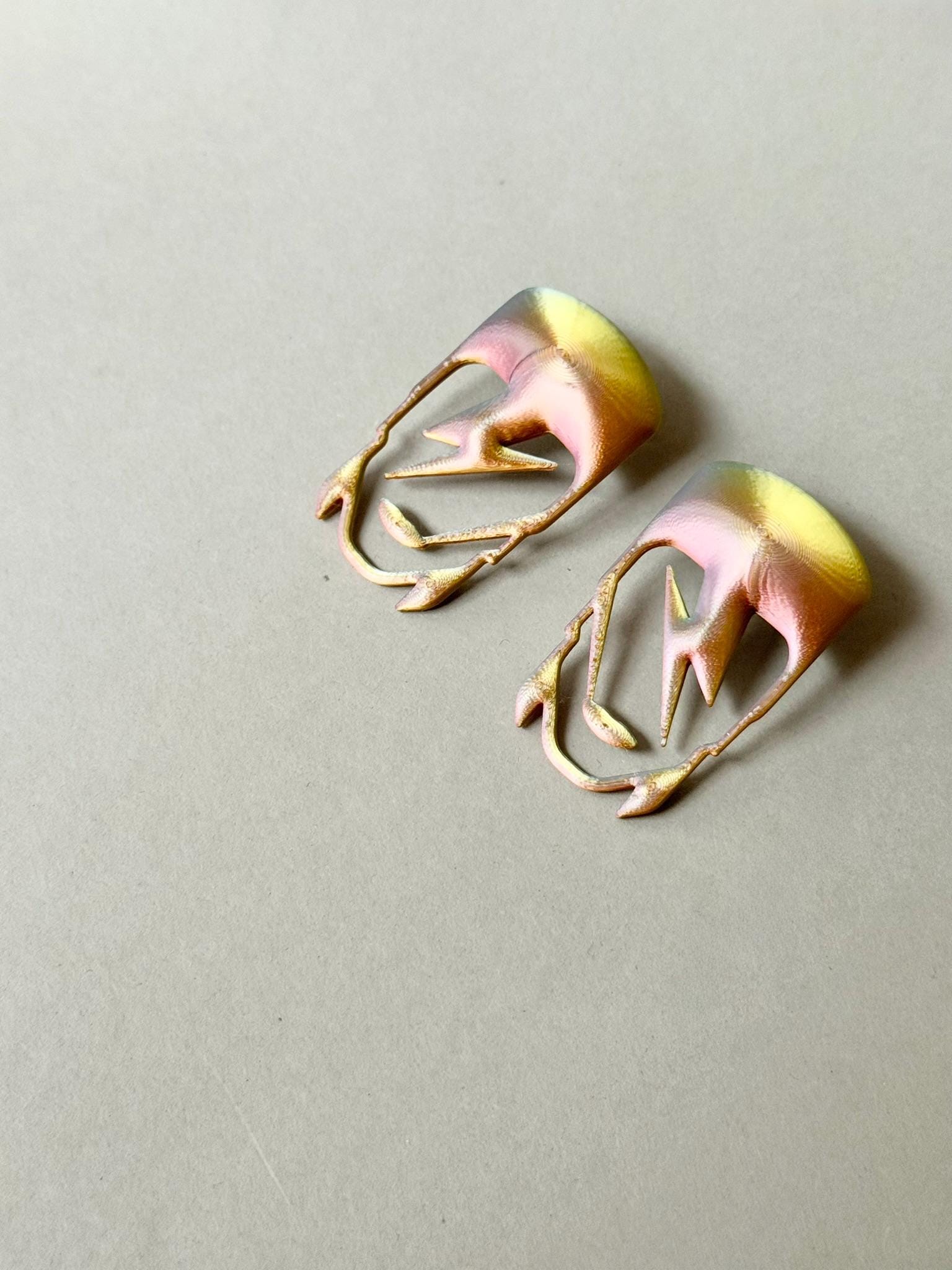 Boucles d’oreilles "Ziggy Bowie" - handmade PLA bioplastic earrings - Miette jewelry