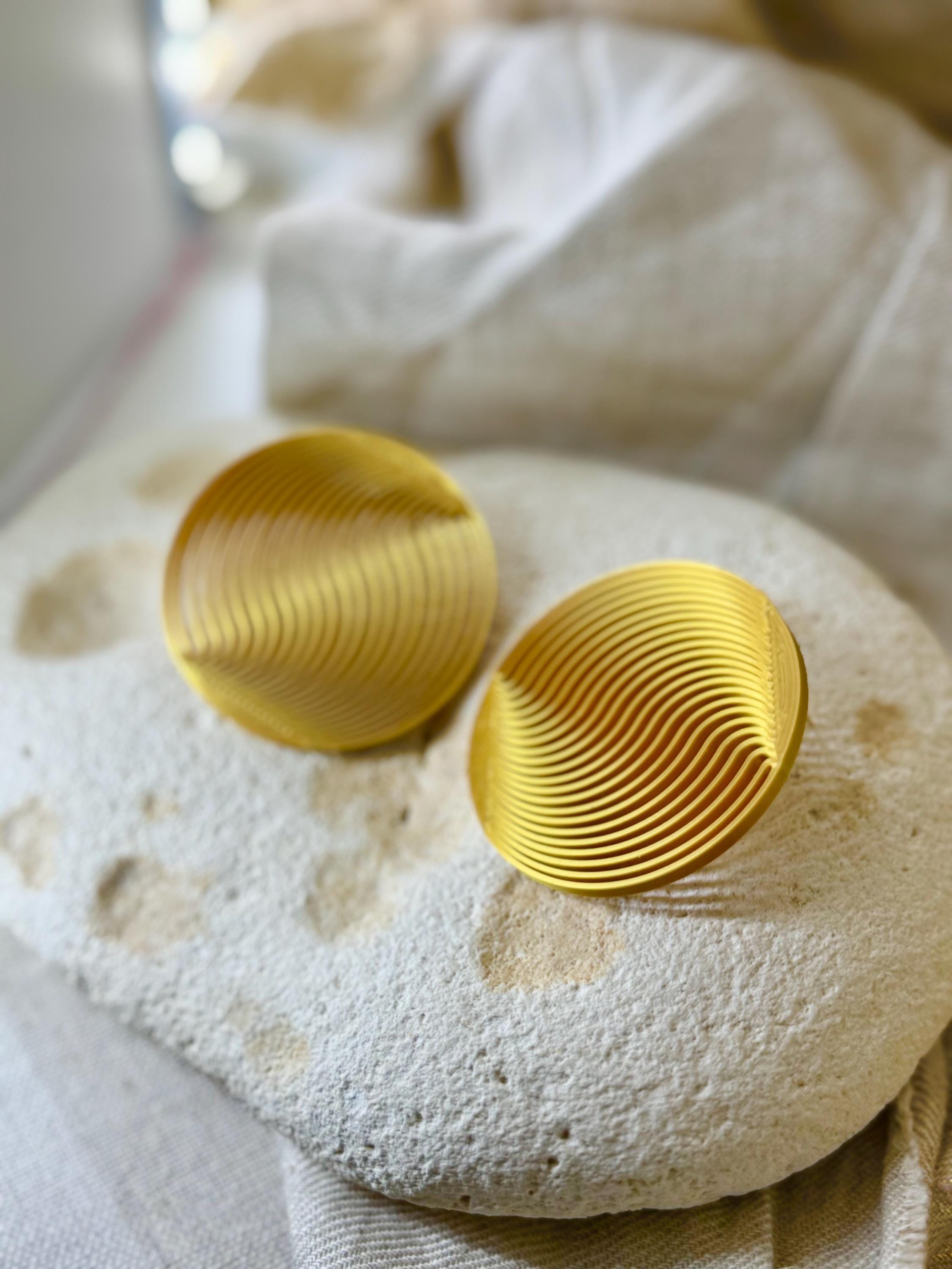 Boucles d’oreilles série Vasarely "L’aimant" - handmade PLA bioplastic earrings - Miette jewelry