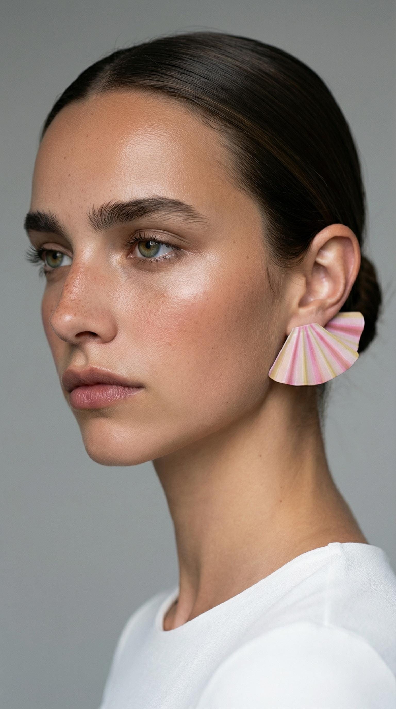 Boucles d’oreilles otiques avant arrière "Falbalas" - handmade PLA bioplastic earrings - Miette jewelry