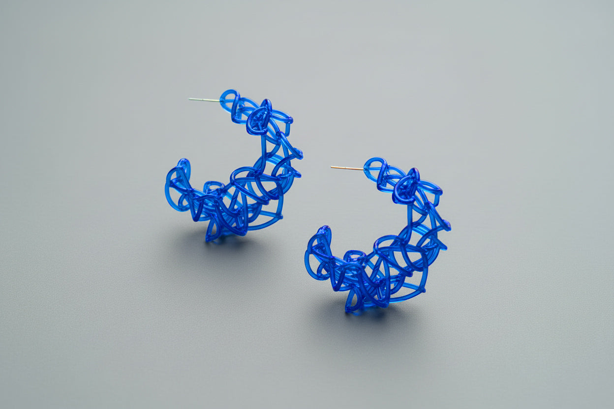 "Les Folies"  Créoles Femme - handmade PLA bioplastic earrings - Miette jewelry