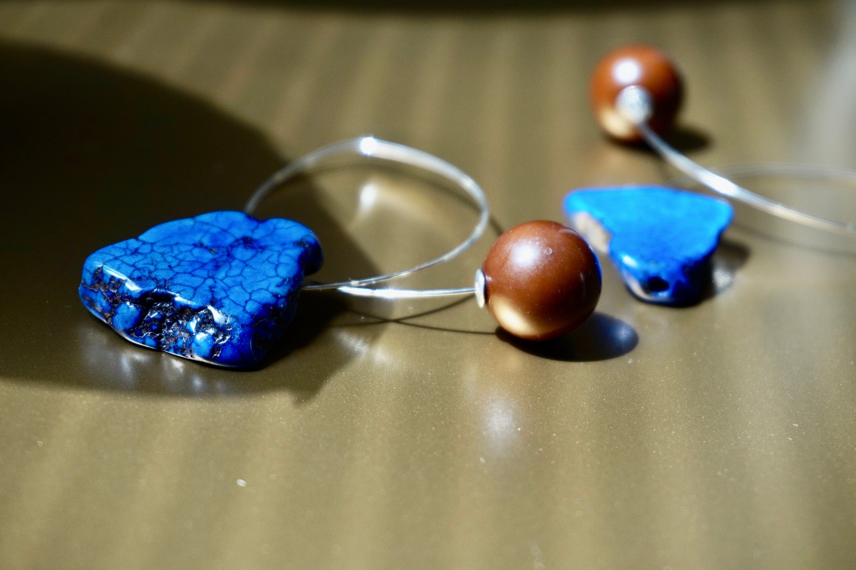 "Le Précieux retour" - handmade PLA bioplastic earrings - Miette jewelry