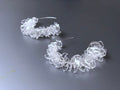 Créoles XL en plastique recyclé : créoles transparentes en acier inoxydable - handmade PLA bioplastic earrings - Miette jewelry