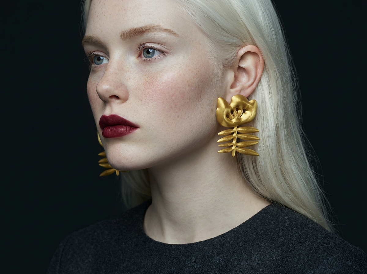 Les boucles dorées Fleur sur un modele