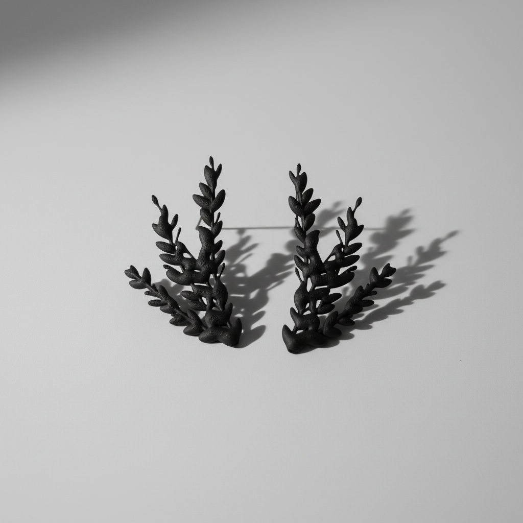 Big statement earrings vegetal inspiration - sustainable bioplastic jewelry - Miette